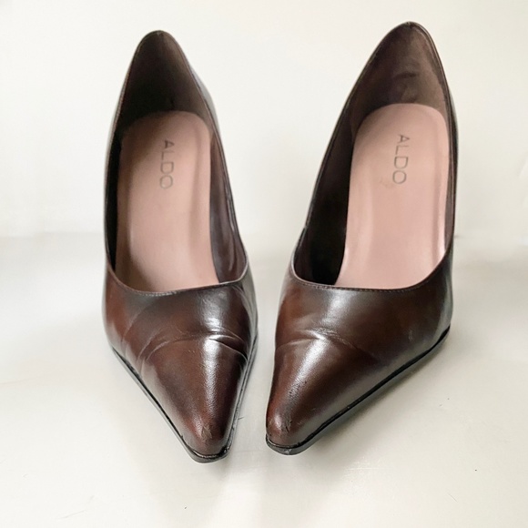 Sz37 / Leather Pointy Toe Stilettos ALDO - Picture 2 of 9